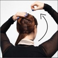 Begin pinning one section in a circular pattern, keeping below below the top plane of head.